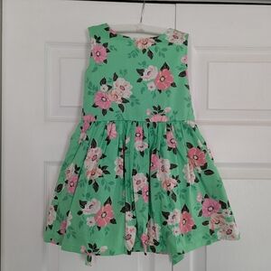 NWT Kids Carter's Green Dress with Pink Floral Pattern
